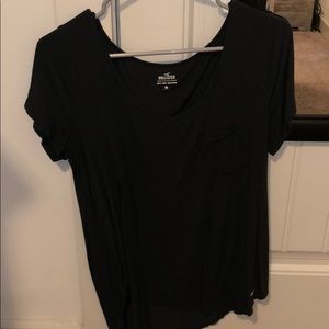 casual black t shirt with pocket